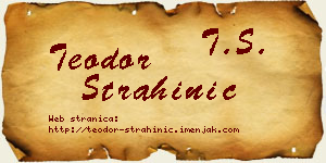 Teodor Strahinić vizit kartica